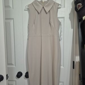 Elegant Cream Sleeveless Dress
